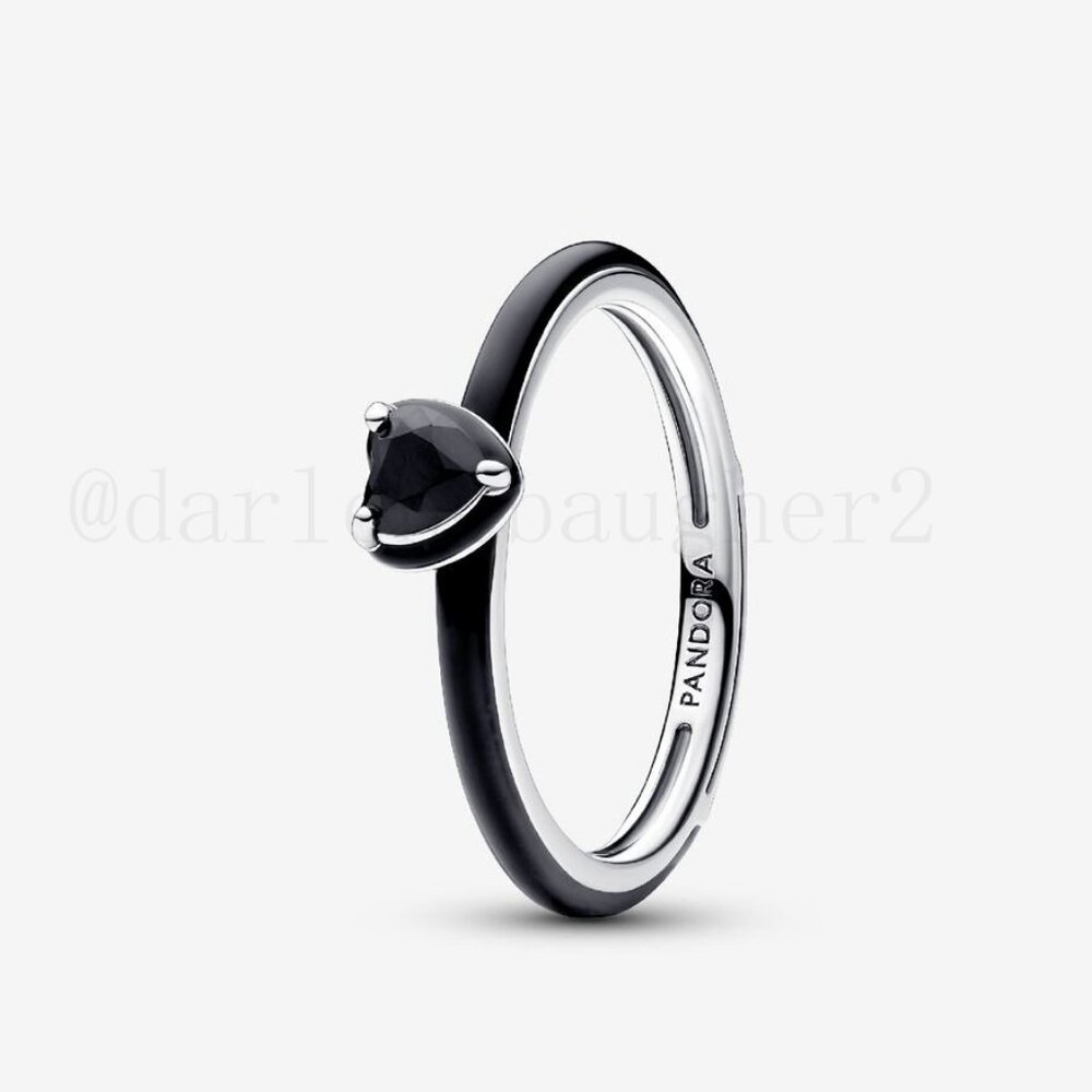 Pandora Black Chakra Heart Ring